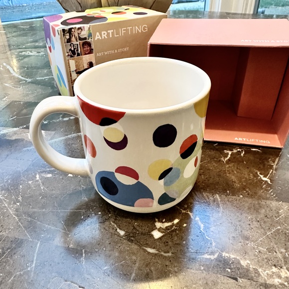 nwt  Geo Abstract mug designed by Susan Spangenberg - Demdaco mugs in Green - Picture 3 of 7